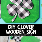 DIY Buffalo Plaid Shamrock Sign