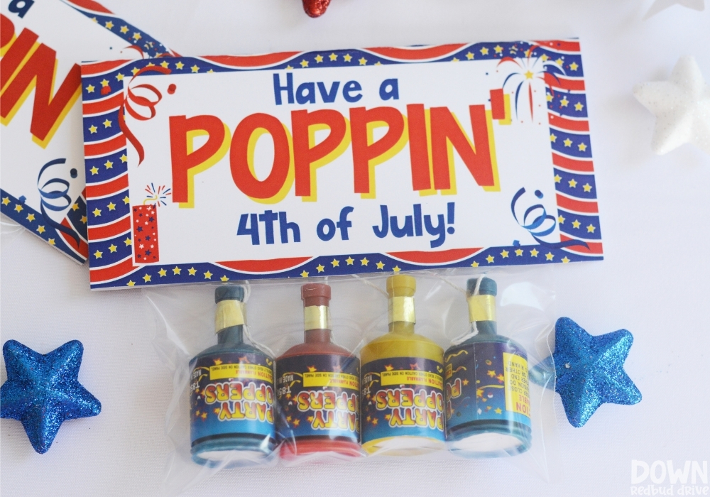 The finished "Have a Poppin' 4th of July" party gift.