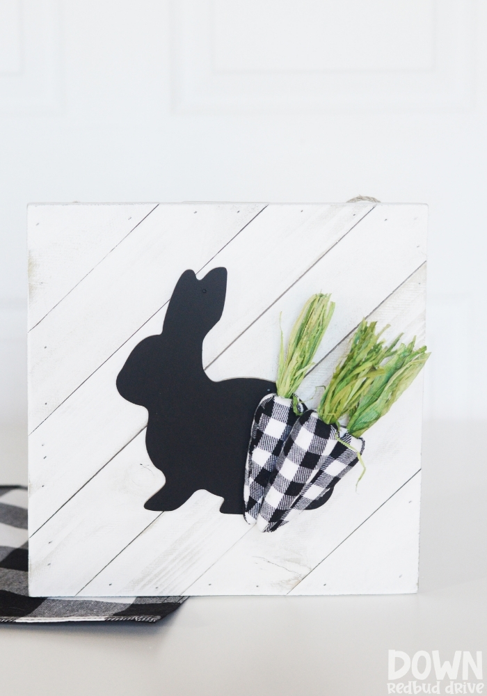 DIY Buffalo Plaid Easter Sign main tall image