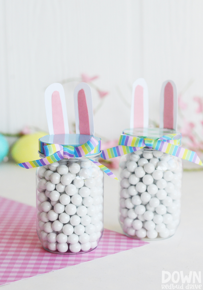 DIY Easter bunny candy jars