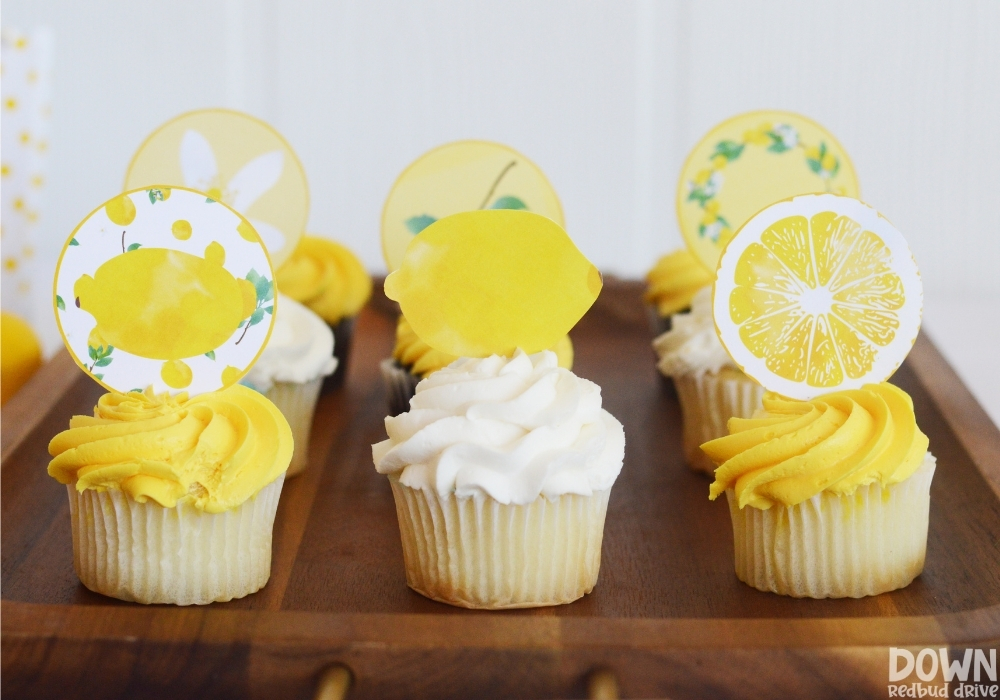 The cupcake toppers from the DIY Lemon Baby Shower.