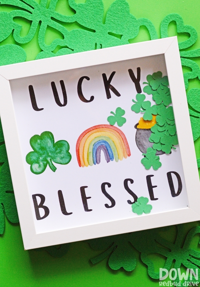 Tall image of the DIY lucky blessed art.