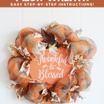 DIY Thanksgiving Mesh Wreath