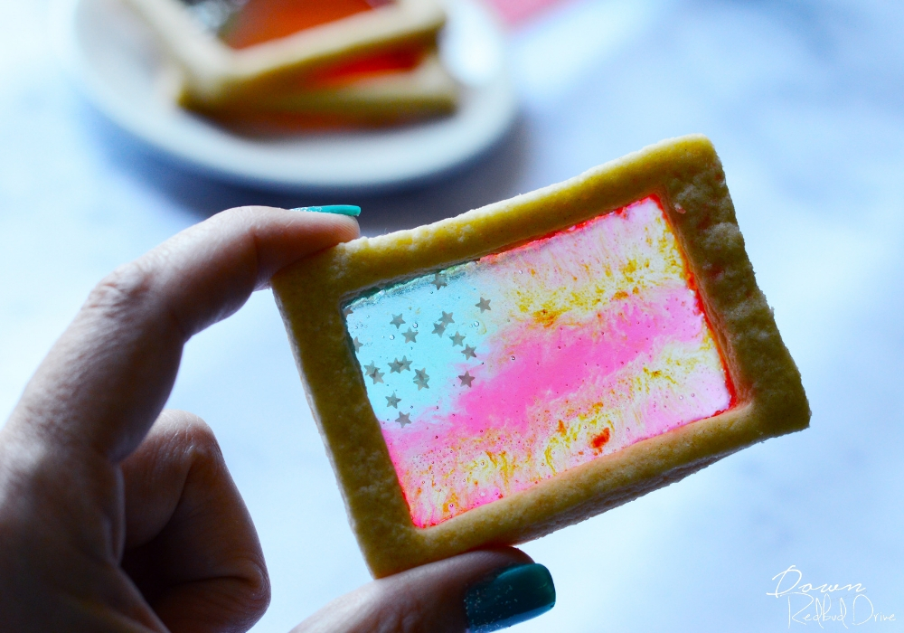 American Flag Stained Glass Cookies wide