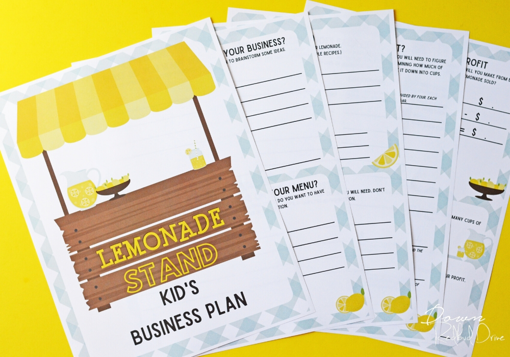 Kid's Lemonade Stand Business Plan printable