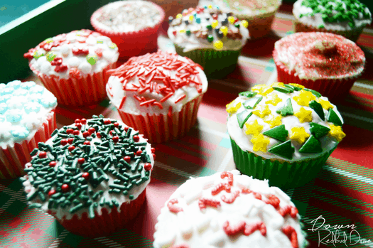 Leftover Sprinkles Christmas Cupcakes