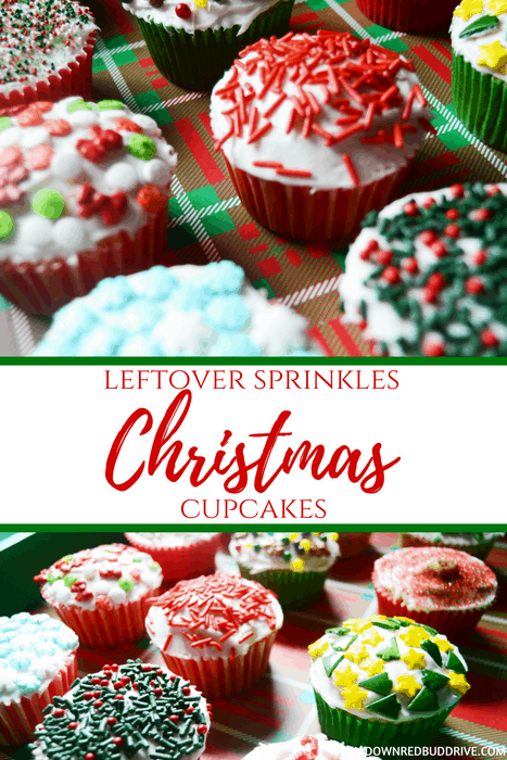 Leftover Sprinkles Christmas Cupcakes