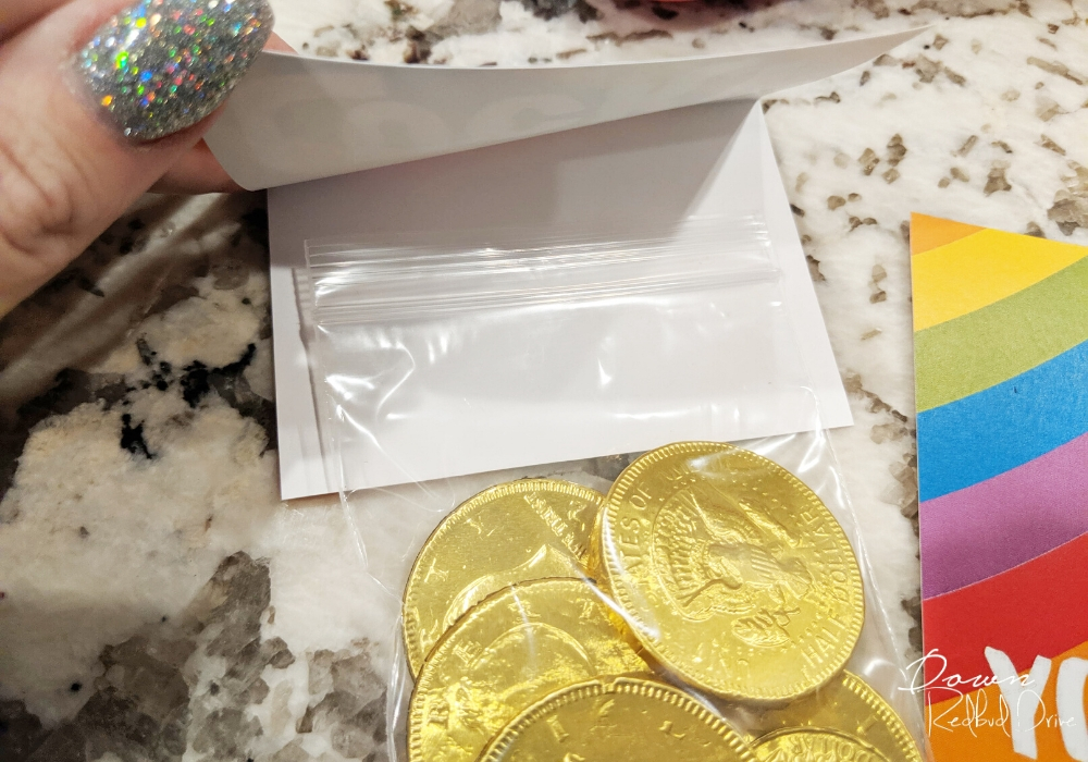 chocolate coins in a bag