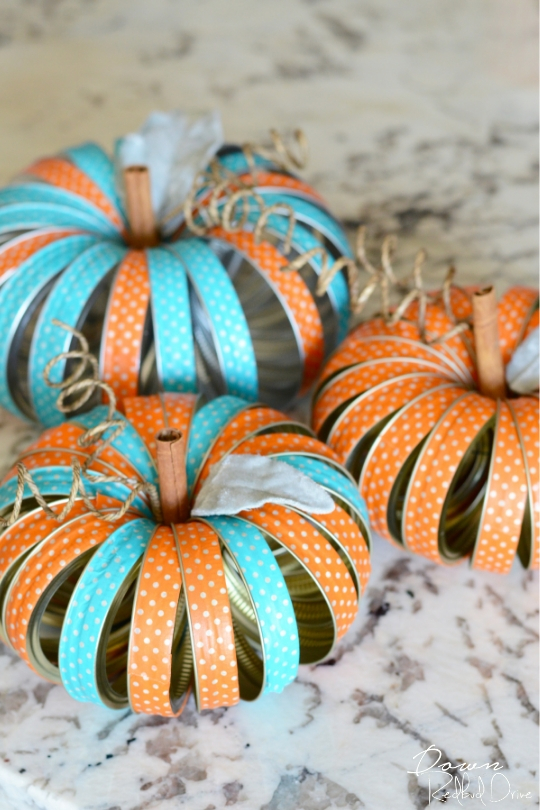 Mason Jar Lid Pumpkins