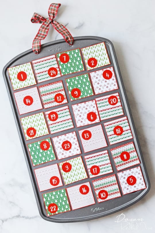 muffin tin advent calendar free printables