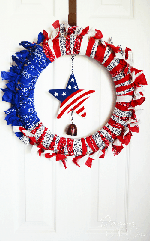 patriotic bandana wreath