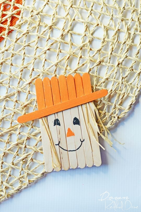 Popsicle Stick Scarecrow Magnet