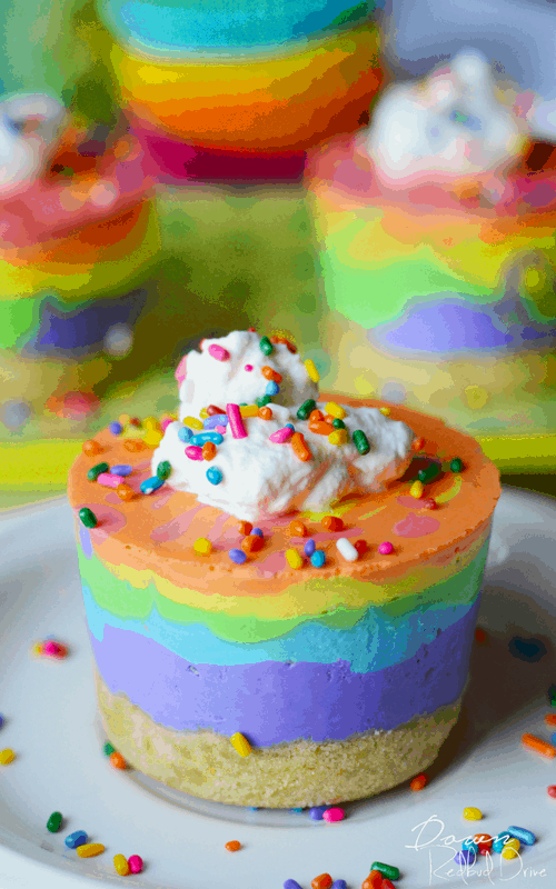 No Bake Rainbow Cheesecake