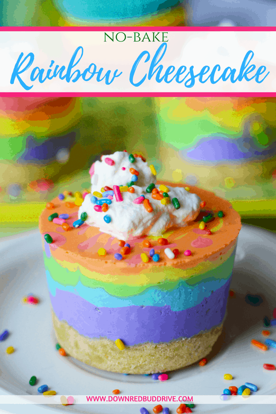 No Bake Rainbow Cheesecake