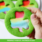 stained glass shamrock cookies