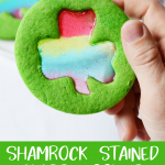 stained glass shamrock cookies