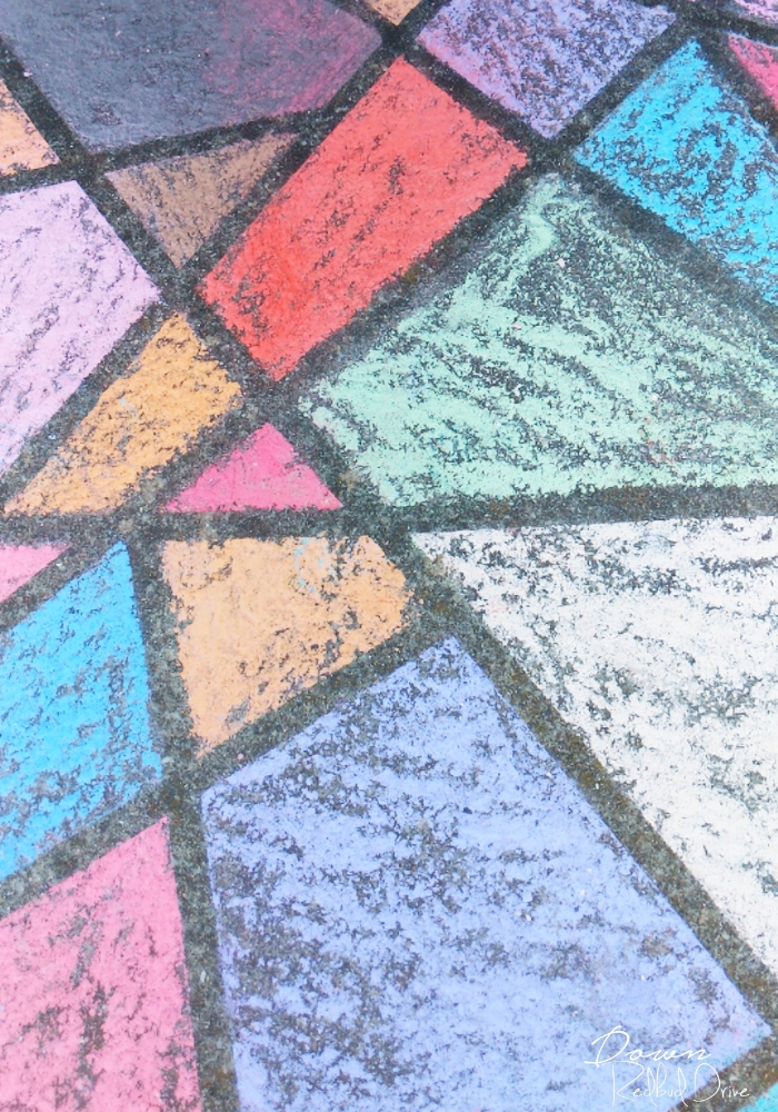 sidewalk chalk mosaic