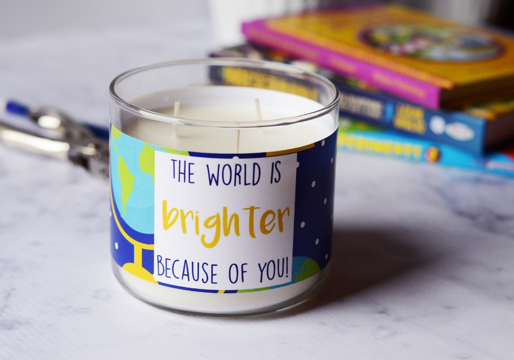 Teacher Candle Gift world candle