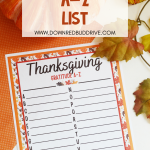 Thanksgiving A to Z Gratitude List