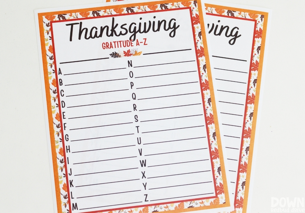 The Thankful List printables.