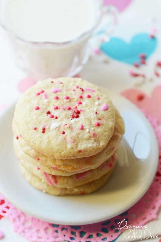 Valentine Sprinkle Cookies