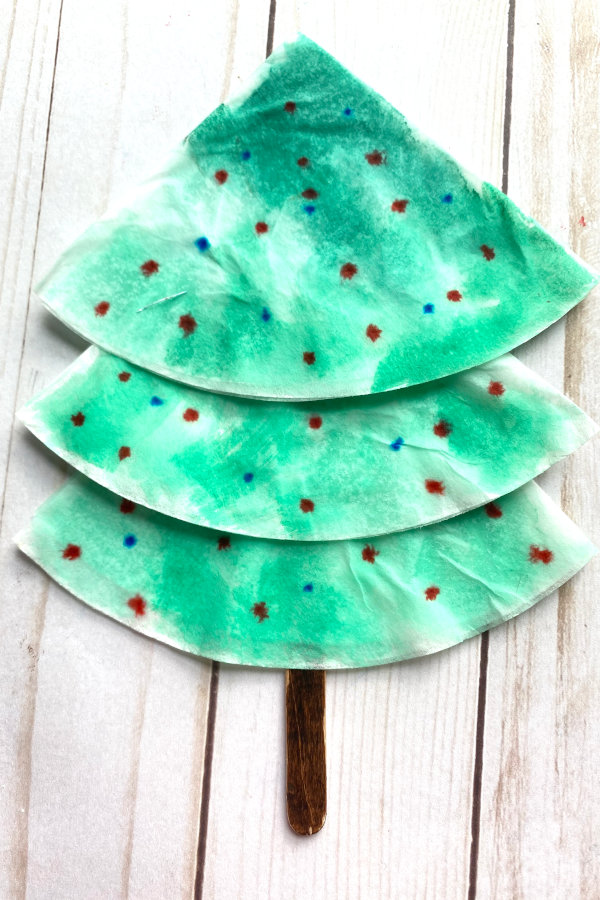 coffee filter christmas tree craft